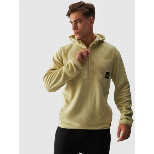 Męski polar z kapturem rozpinany 4F 4FWAW24TFLEM252 - zielony ze sklepu Sportstylestory.com w kategorii Bluzy męskie - zdjęcie 175409746