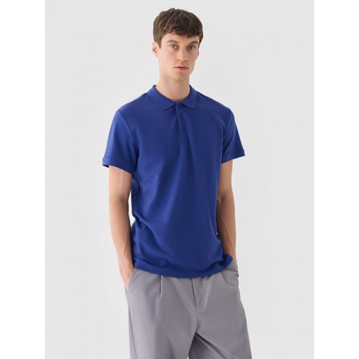 Męska koszulka polo 4F 4FRAW24TPTSM573 - niebieska ze sklepu Sportstylestory.com w kategorii T-shirty męskie - zdjęcie 175409935