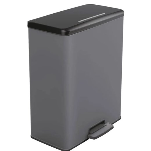 Szary dwukomorowy kosz na odpady B4-B71 ze sklepu Edinos.pl w kategorii Dom - zdjęcie 175410299