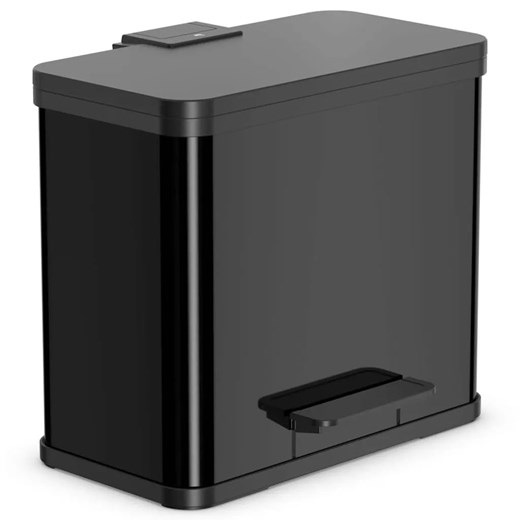 Czarny kosz na odpady z 3 wkładami - Lottez ze sklepu Edinos.pl w kategorii Dom - zdjęcie 175410315