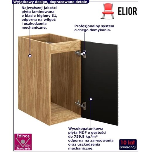 Czarna wisząca szafka łazienkowa 3D - Eret 5X Elior One Size Edinos.pl