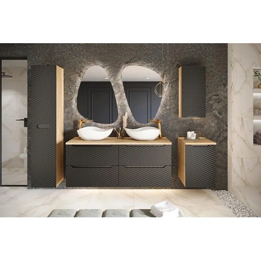 Czarna wisząca szafka łazienkowa 3D - Eret 5X Elior One Size Edinos.pl