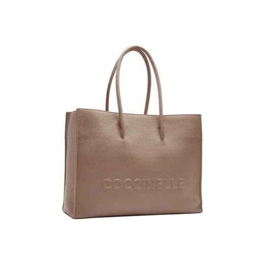 Shopper bag Coccinelle brązowa do ręki 