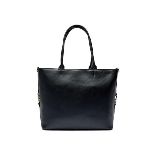 Shopper bag Twinset matowa elegancka duża czarna ze skóry ekologicznej