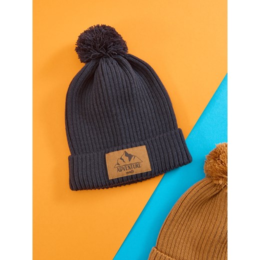 Sinsay - Czapka z pomopnem - granatowy Sinsay L Sinsay