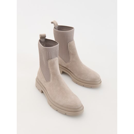 Reserved - Zamszowe botki - jasnoszary Reserved 38 Reserved