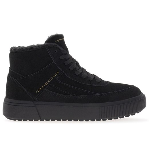 Buty Tommy Hilfiger Suede Vulc Winter Sneaker Hi FW0FW08108-BDS - czarne ze sklepu streetstyle24.pl w kategorii Buty sportowe damskie - zdjęcie 175418997