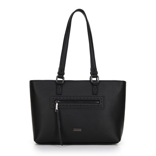 Damska torebka z ekoskóry groszkowa czarna ze sklepu WITTCHEN w kategorii Torby Shopper bag - zdjęcie 175420018