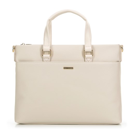 Damska torba na laptopa 13’’ z ekoskóry beżowa ze sklepu WITTCHEN w kategorii Torby na laptopa - zdjęcie 175420097