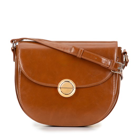 Damska saddle bag z klamrą brązowa ze sklepu WITTCHEN w kategorii Listonoszki - zdjęcie 175420156