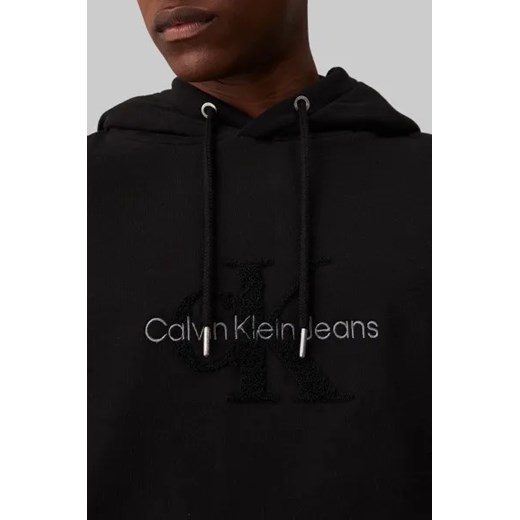 Bluza męska Calvin Klein z napisami czarna z bawełny młodzieżowa jesienna