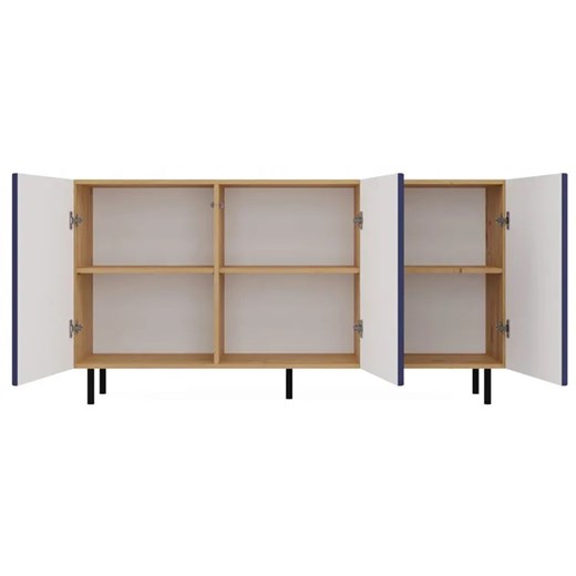 Granatowa nowoczesna komoda lamelowa do salonu - Kemi 5X Elior One Size Edinos.pl