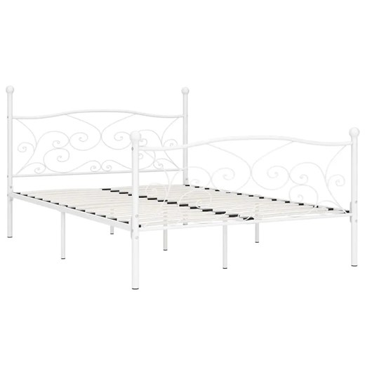 Białe rustykalne łóżko małżeńskie 160x200 cm - Donner ze sklepu Edinos.pl w kategorii Łóżka i materace - zdjęcie 175422716