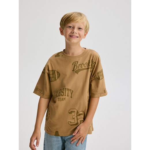 Reserved - T-shirt oversize - brązowy Reserved 146/152 (10-11 lat) wyprzedaż Reserved