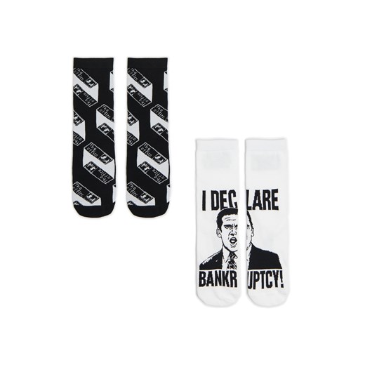 Cropp - 2 pack skarpet The Office - czarny ze sklepu Cropp w kategorii Skarpetki męskie - zdjęcie 175427599