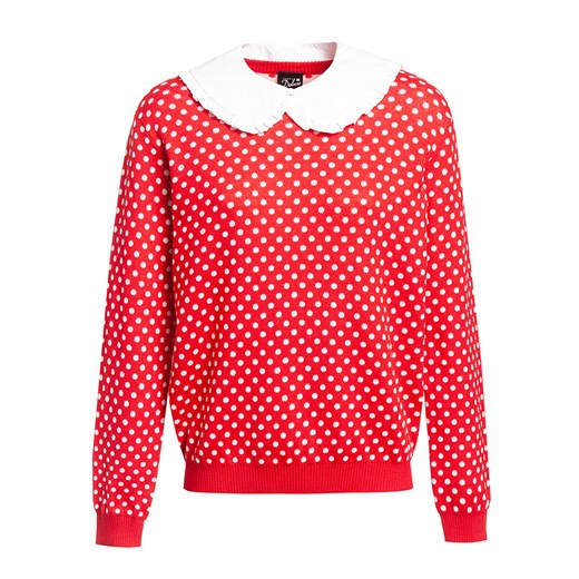 Pussy Deluxe Sweter &quot;Chic Dotties&quot; w kolorze czerwono-białym L okazyjna cena Limango Polska