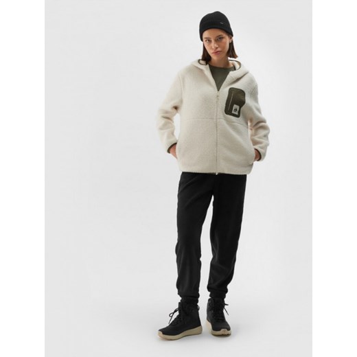 Damski polar sherpa 4F 4FWAW24TFLEF286 - beżowy S Sportstylestory.com