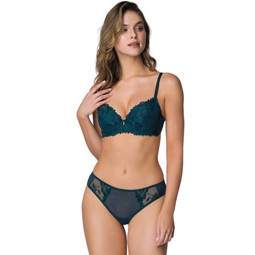 Biustonosz push-up ciemnozielony Zephyr M-3935/11, Kolor ciemnozielony, Rozmiar 80E, Mat ze sklepu Intymna w kategorii Biustonosze - zdjęcie 175433096