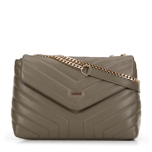 Damska crossbody na łańcuszku z ekoskóry zielona ze sklepu WITTCHEN w kategorii Listonoszki - zdjęcie 175436617