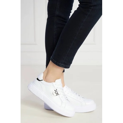 Buty sportowe damskie białe Pinko sneakersy sznurowane