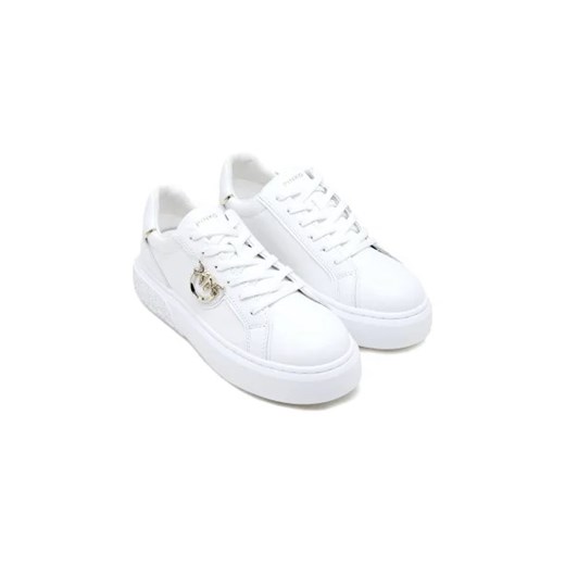 Buty sportowe damskie Pinko sneakersy sznurowane skórzane