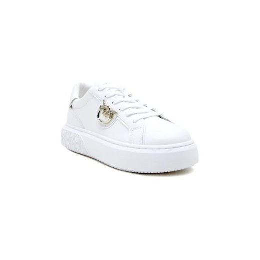 Buty sportowe damskie Pinko sneakersy sznurowane na wiosnę białe skórzane