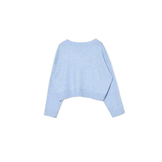 Cropp - Gładki jasnoniebieski sweter - błękitny Cropp L Cropp