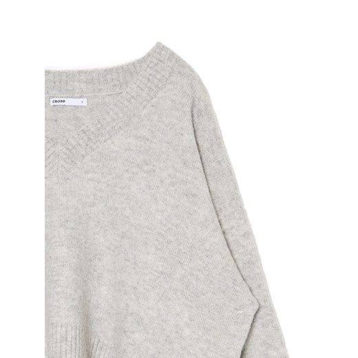 Cropp - Gładki jasnoszary sweter - jasny szary Cropp S Cropp