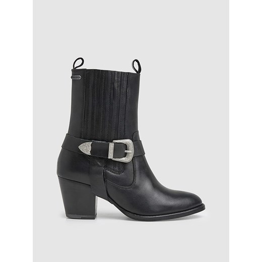 Pepe Jeans FOOTWEAR Skórzane botki &quot;Luna Rock&quot; w kolorze czarnym ze sklepu Limango Polska w kategorii Botki - zdjęcie 175442966