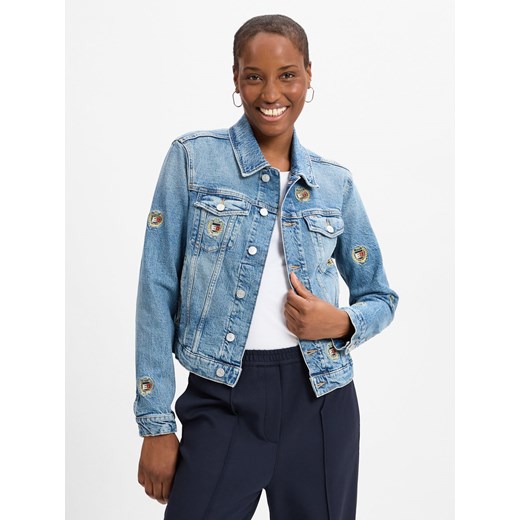 Tommy Jeans Damska kurtka dżinsowa Kobiety Bawełna light stone jednolity ze sklepu vangraaf w kategorii Kurtki damskie - zdjęcie 175451347