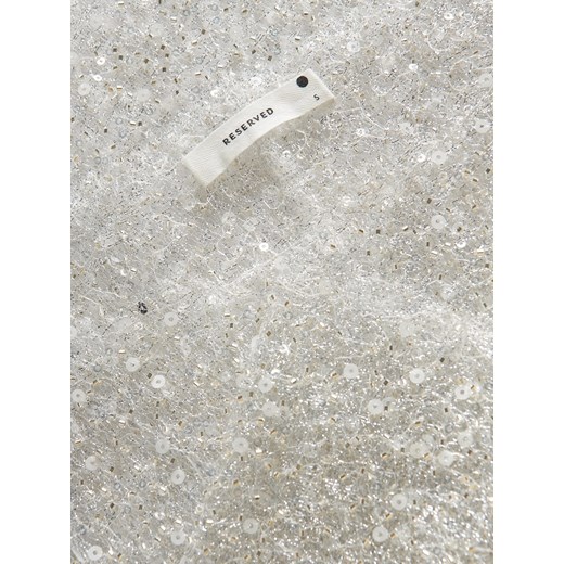Reserved - Bluzka z metalizowaną nicią - srebrny Reserved L Reserved
