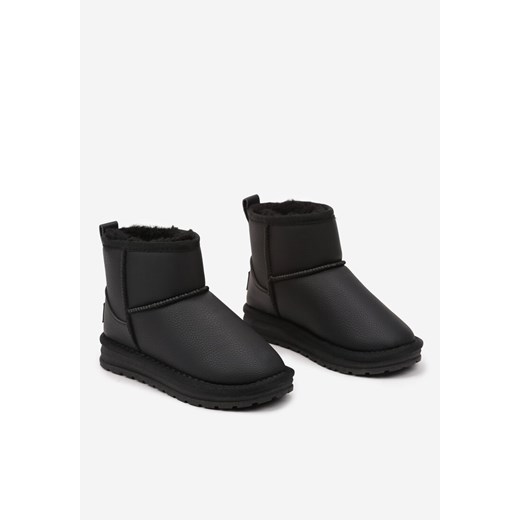 Born2be buty zimowe dziecięce czarne bez zapięcia