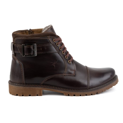 Buty Zimowe Męskie Trzewiki sznurowane 136GT ciemno brązowe ze sklepu butyolivier w kategorii Buty zimowe męskie - zdjęcie 175466267