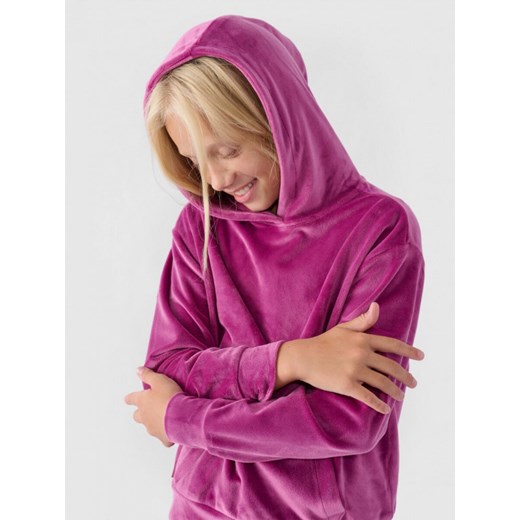 Dziewczęca bluza dresowa 4F 4FJWAW24TSWSF1216 - różowa 4f Junior 122 Sportstylestory.com