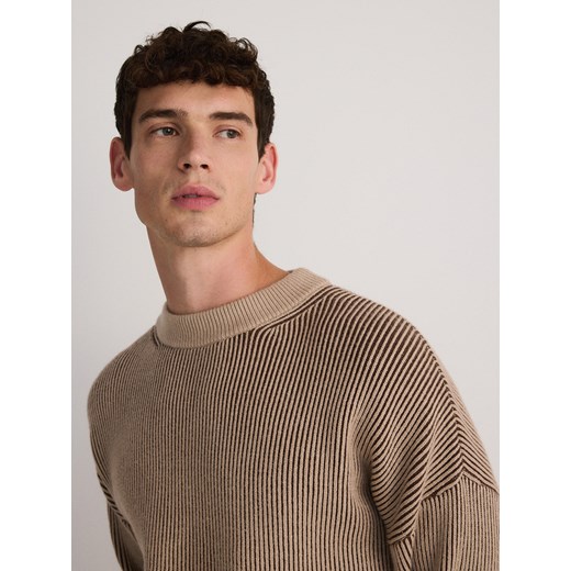 Reserved - Sweter z efektem ombre - beżowy Reserved XL Reserved