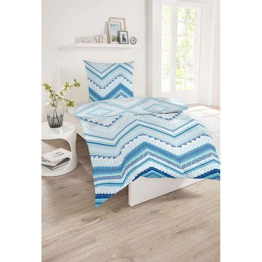 Schiesser Komplet pościeli renforcé &quot;Aria&quot; w kolorze niebieskim Schiesser 135x200 cm Limango Polska wyprzedaż