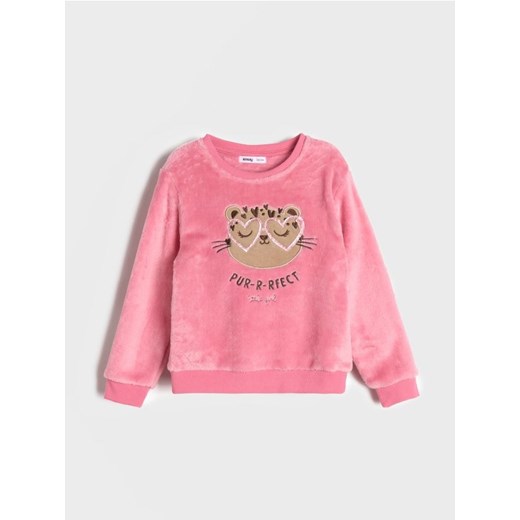 Sinsay - Bluza z futerkiem - różowy Sinsay 140 Sinsay