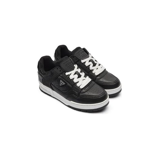 Buty sportowe damskie czarne Guess sneakersy sznurowane na płaskiej podeszwie