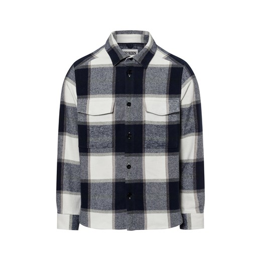 Drykorn Męska koszula casual - Gunray Mężczyźni Modern Fit Bawełna granatowy w kratkę ze sklepu vangraaf w kategorii Koszule męskie - zdjęcie 175476049