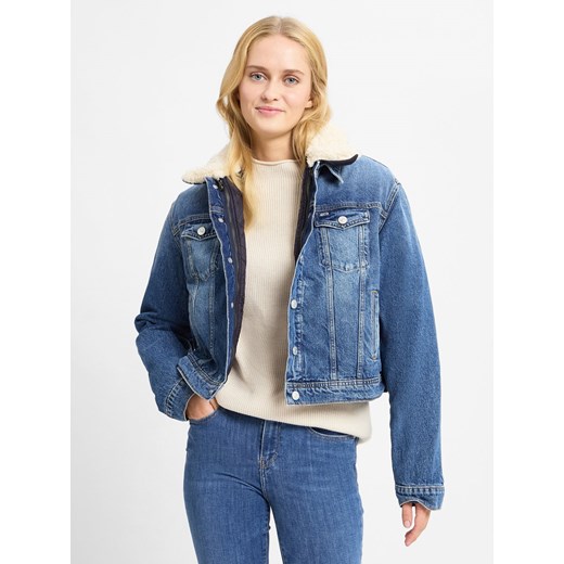 Tommy Jeans Damska kurtka dżinsowa 3 w 1 Kobiety medium stone jednolity ze sklepu vangraaf w kategorii Kurtki damskie - zdjęcie 175476166