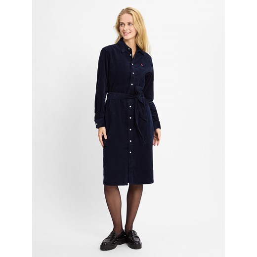 Polo Ralph Lauren Sukienka damska Kobiety Bawełna granatowy jednolity ze sklepu vangraaf w kategorii Sukienki - zdjęcie 175476226
