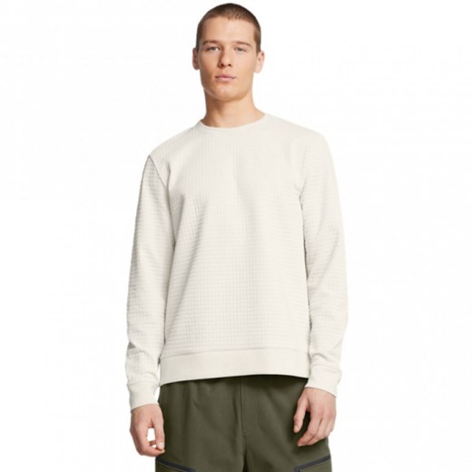 Męska bluza dresowa nierozpinana Under Armour UA Unstoppable Flc Txtr Crew - biała ze sklepu Sportstylestory.com w kategorii Bluzy męskie - zdjęcie 175480338