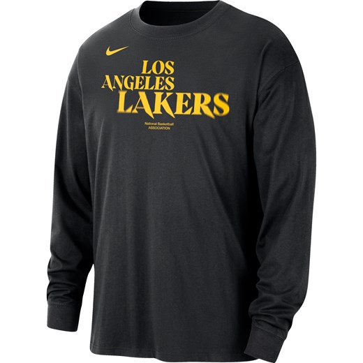 Męski T-shirt z długim rękawem Nike NBA Los Angeles Lakers Courtside - Czerń Nike 3XL Nike poland