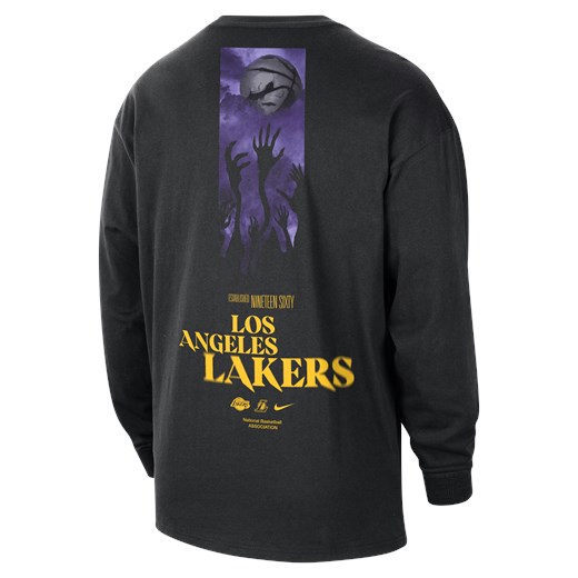 Męski T-shirt z długim rękawem Nike NBA Los Angeles Lakers Courtside - Czerń Nike M Nike poland