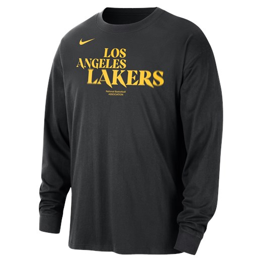 Męski T-shirt z długim rękawem Nike NBA Los Angeles Lakers Courtside - Czerń Nike XXL Nike poland