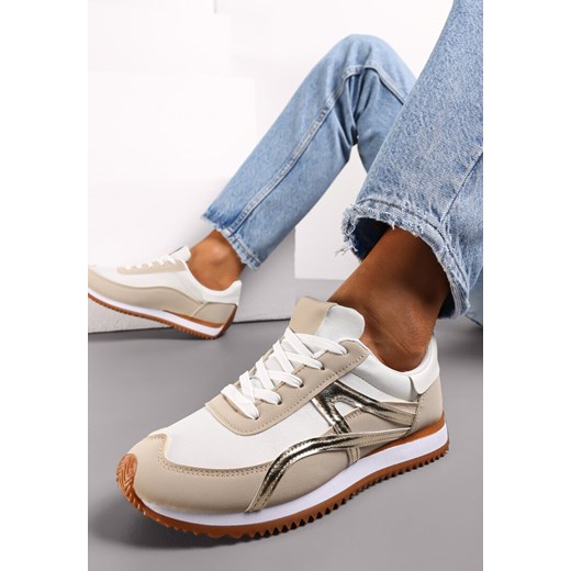 Złote Sneakersy przed Kostkę z Sznurowaniem Virani ze sklepu renee.pl w kategorii Buty sportowe damskie - zdjęcie 175486267