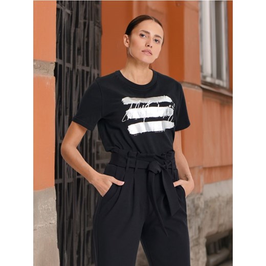 Sinsay - Koszulka z nadrukiem - czarny Sinsay L okazja Sinsay