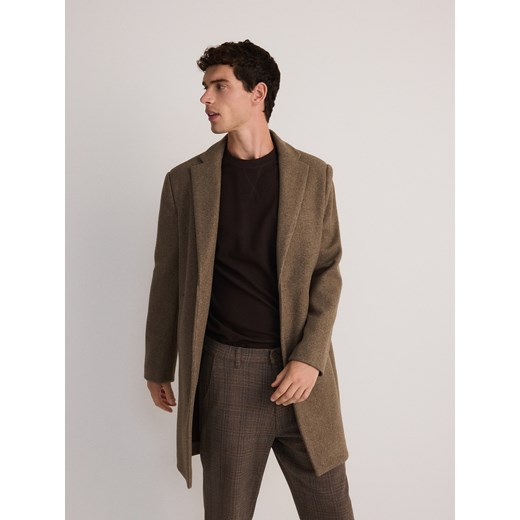 Reserved - Płaszcz z kołnierzem - beżowy Reserved S Reserved