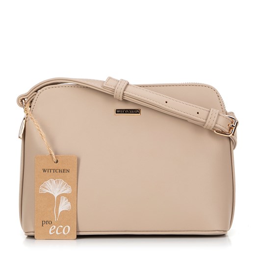 Damska crossbody z ekoskóry dwukomorowa beżowa ze sklepu WITTCHEN w kategorii Listonoszki - zdjęcie 175491459