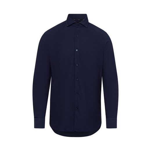 BOSS Koszula męska Mężczyźni Slim Fit granatowy jednolity ze sklepu vangraaf w kategorii Koszule męskie - zdjęcie 175496958